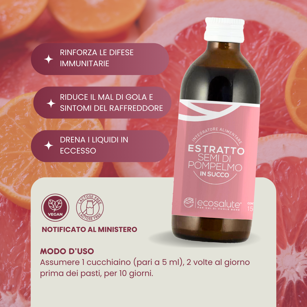 ESTRATTO DI SEMI DI POMPELMO IN SUCCO Ecosalute