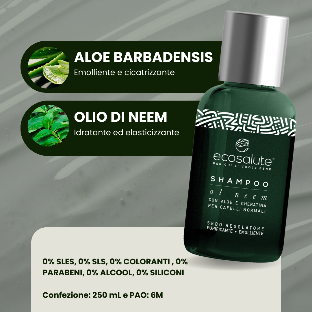 SHAMPOO AL NEEM CON ALOE E CHERATINA Ecosalute